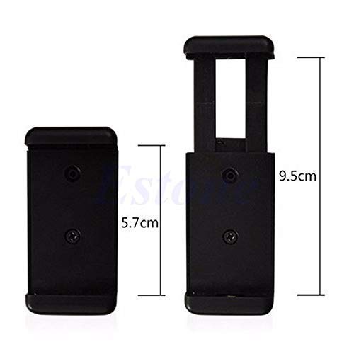 HIFFIN® 2 Pcs Combo A E P Universal Mobile Clip New and Small Size Camera and Selfie Stick Holder New Tripod Attachment (Black)