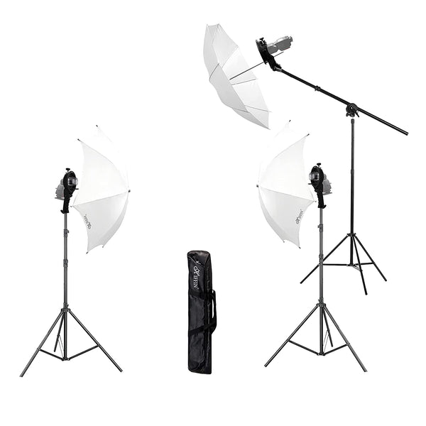 HIFFIN® S-Type Bracket Holder with Bowens Mount Kit with 9ft Light Stand Mark III for Speedlite Flash Snoot Softbox Beauty Dish Reflector Umbrella 9ft Light Stand| Umbrella |Carry Bag