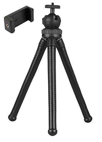 HIFFIN Flexible Gorillapod Tripod with 360° Rotating Ball Head Tripod for All DSLR Cameras(Max Load 2.5 kgs) & Mobile Phones + Free Heavy Duty Mobile Holder(Black) 304.8MM (12 Inch, Black)