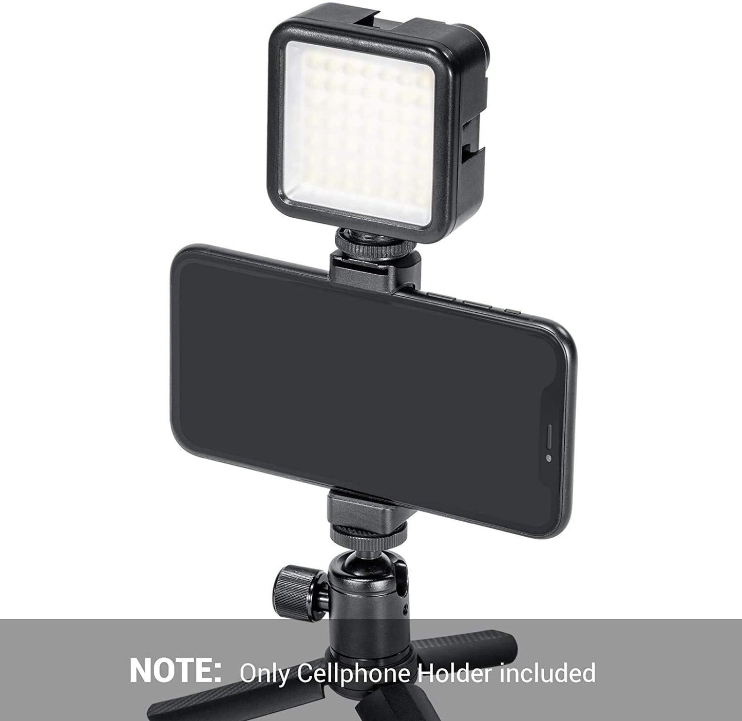 HIFFIN® VB-S700 Phone Tripod Mount with Cold Shoe Mount for Microphone LED Light with 1/4'' Tripod Screw Compatible with iPhone/Oneplus/Mi/Oppo & Other Smartphones Vlogging Accessories