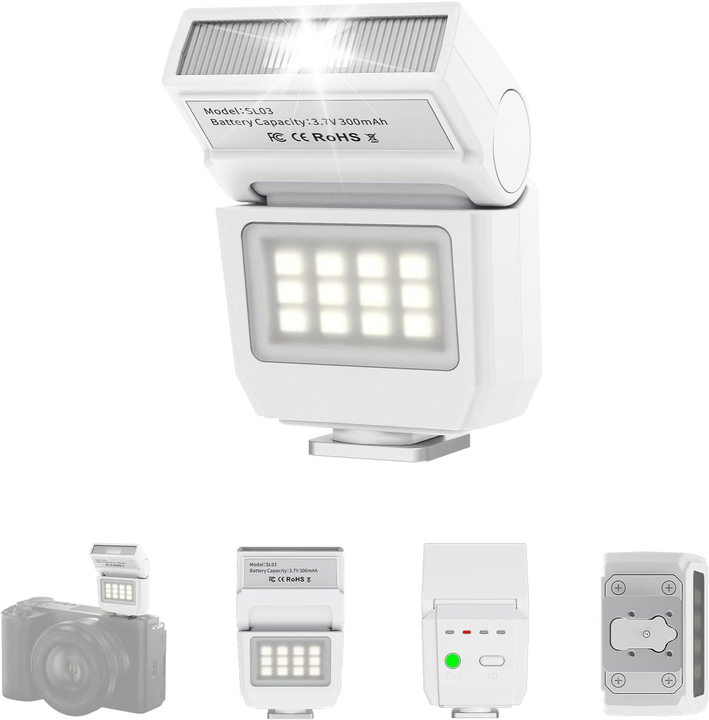 ULANZI SL03 Mini Camera Flash GN8 6500K 90° Light Compatible Sony Canon Nikon Fuji