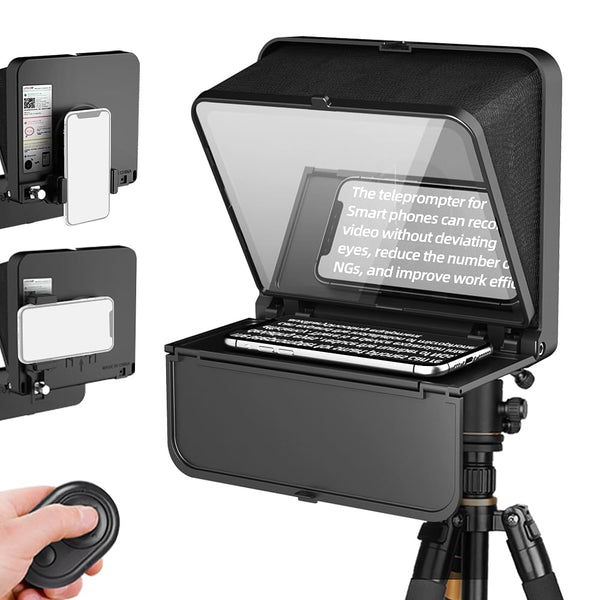 LENSGO TC7S Portable Teleprompter for Phone, Mini with Remote, iPhone & Android