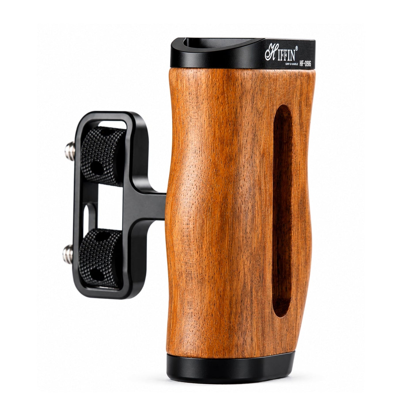 HF-096 Wooden Camera Cage Handle Grip with Cold Shoe & 1/4"-20 Mount