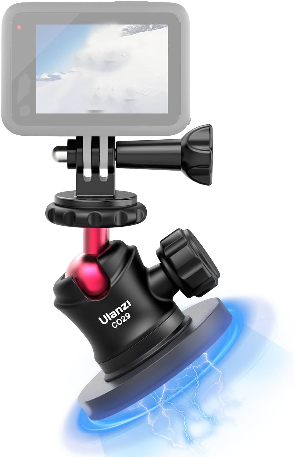ULANZI Magnetic Camera Mount, 360° Ball Head, 6 Magnets for Action Camera