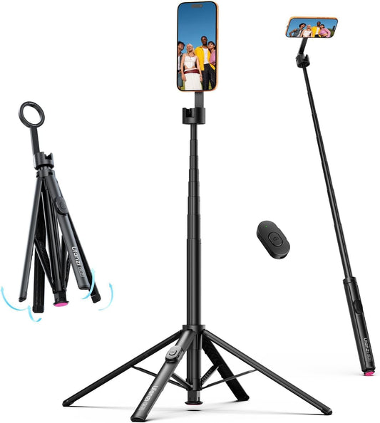 ULANZI SK-21 71'' Magnetic Selfie Stick Tripod w Remote, Auto Open