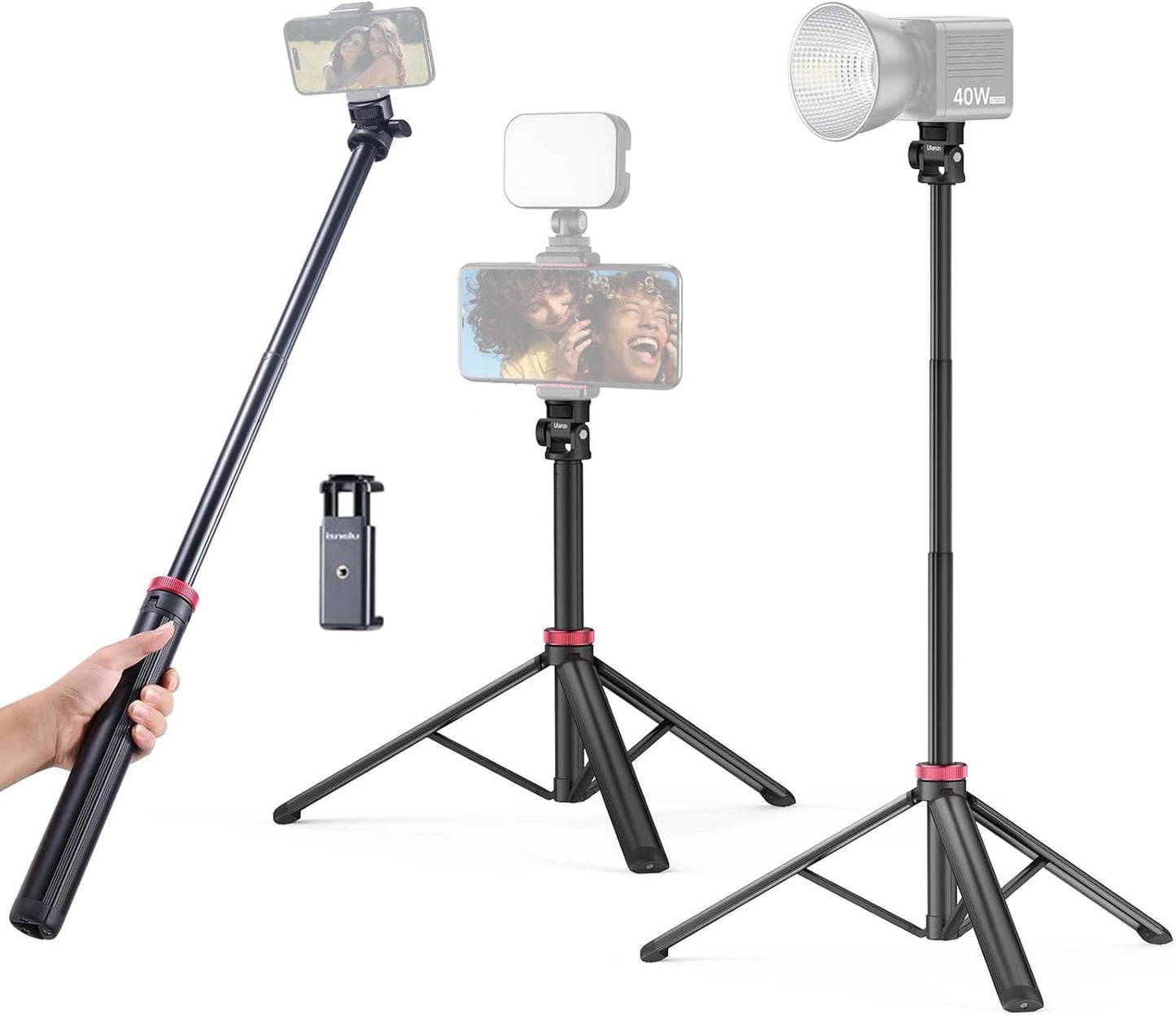 Ulanzi MT-79 Extendable Aluminum Tripod, 81" Adjustable Stand, 360° Head