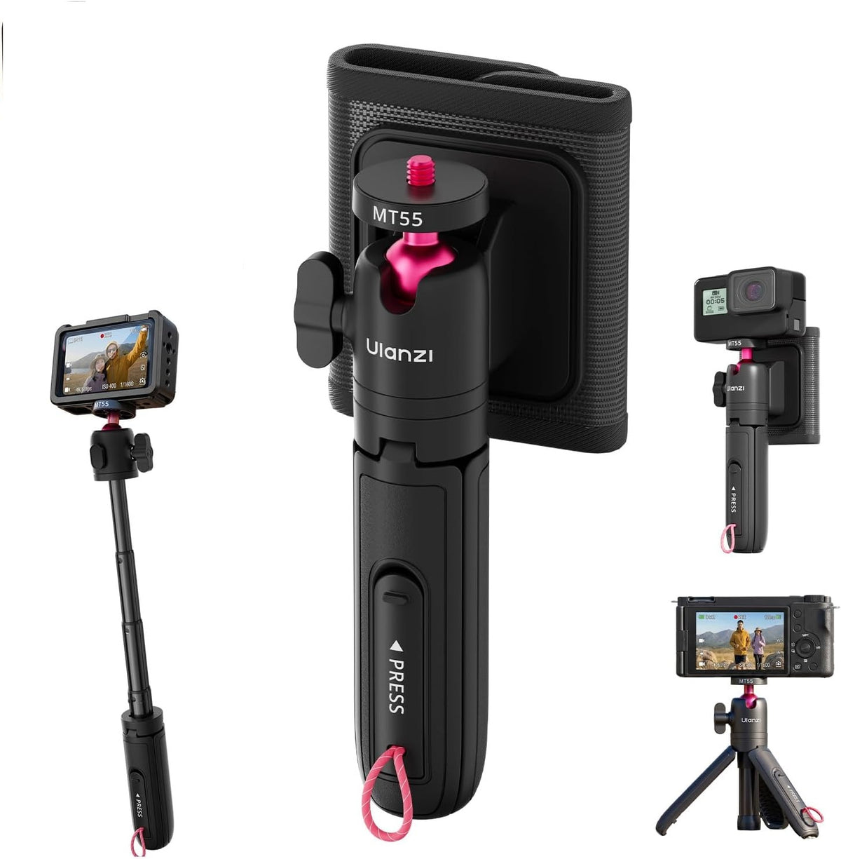 ULANZI MT55 Magnetic Mini Selfie Stick Tripod for Insta360 GO Ultra- Snapgo