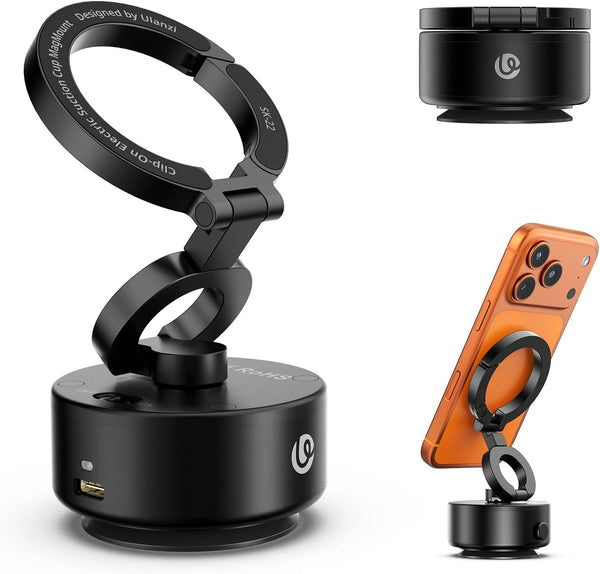 ULANZI SK22 Electric Magnetic Car Phone Mount 360° Adjustable Vacuum Holder