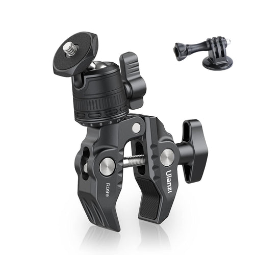 ULANZI R099 Super Clamp Camera Mount with 360° Ballhead for Bike/Bicycle/Motorcycle Handlebar Pole Tripod Tube Crossbar Gimbal Rods Mount