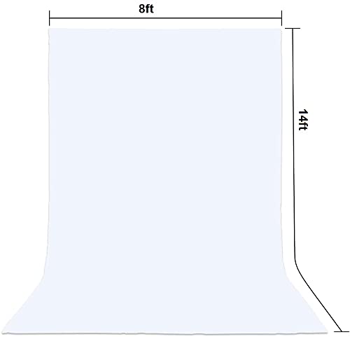 HIFFIN® White Screen Backdrop 6x10 ft with Stand 6x9FT Photography Backdrop with 1PC 6.5FT T-Shape Backdrop Stands, 4PCs Spring Clamps, 1PCs Carry Bag
