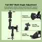 HIFFIN® 7 Inch Articulating Friction Magic Arm & Large Adjustable Super Rod Clamp Pliers Clip with 1/4" and 3/8" Thread for DSLR Camera Rig, LCD Monitor, LED Flash Lights (7'Arm & Clip)