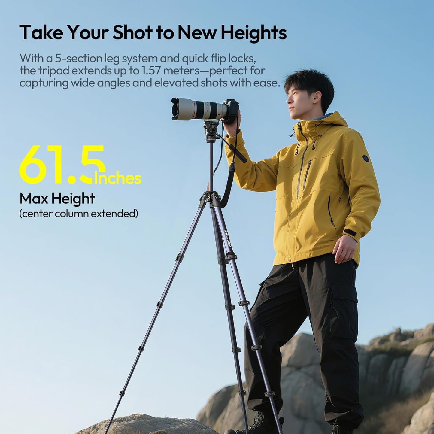 Ulanzi OMBRA Video II Travel Tripod (T154) – Lightweight Aluminum with Fluid Head
