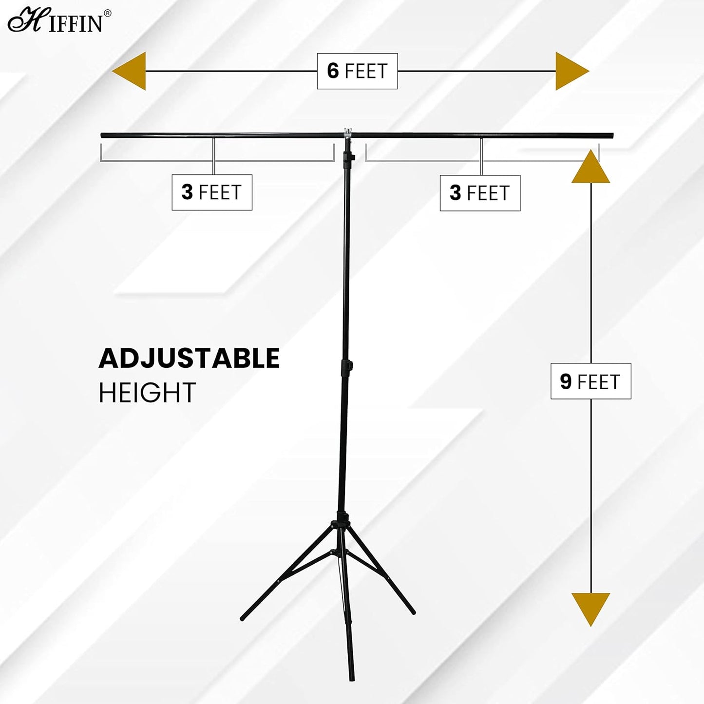 HIFFIN Green Screen Backdrop 152.4MM X 228.6MM (6FtX9Ft) with Stand - 6X9FT Photography Backdrop T-Shape Stand