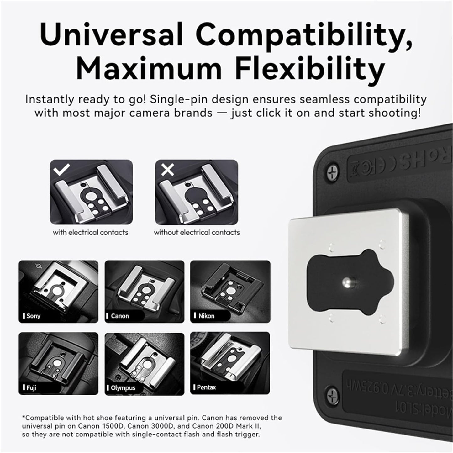 ULANZI SL03 Mini Camera Flash GN8 6500K 90° Light Compatible Sony Canon Nikon Fuji