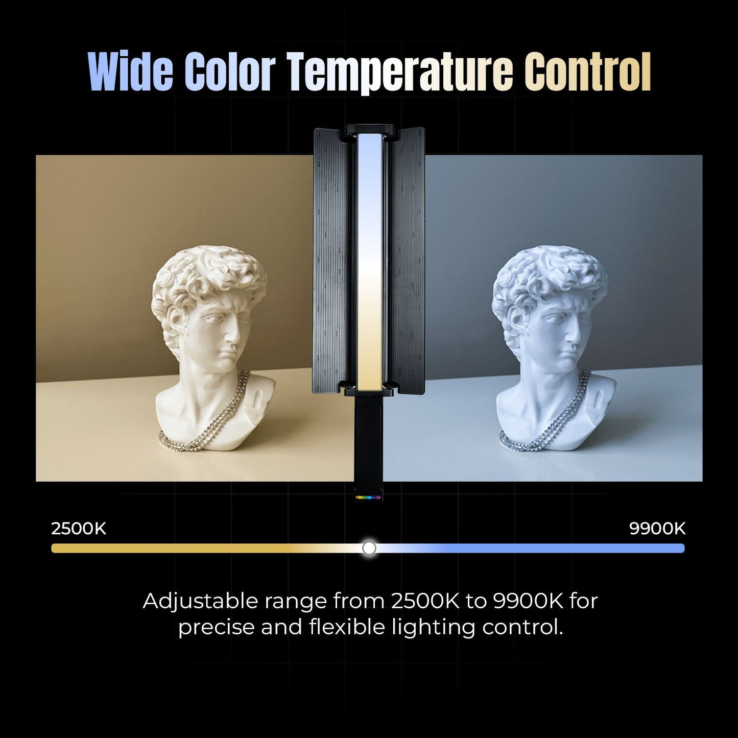 HIFFIN HF-1000 RGB LED Light Stick | 60 Watt, 18700 Lux | 2500K-9000K | CRI 95+ | 24 FX | App Control | Rechargeable LED Light for Photography & YouTube