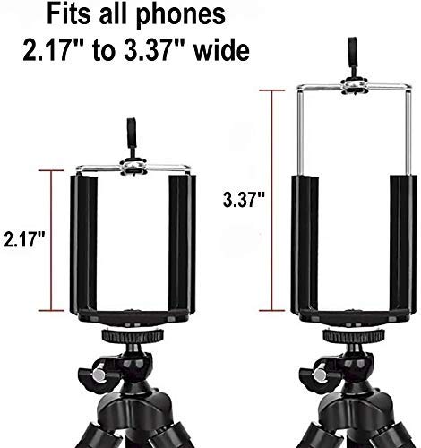 HIFFIN® 2 Pcs Combo A E P Universal Mobile and Small Size Camera and Selfie Stick Holder Tripod Attachment (Black)