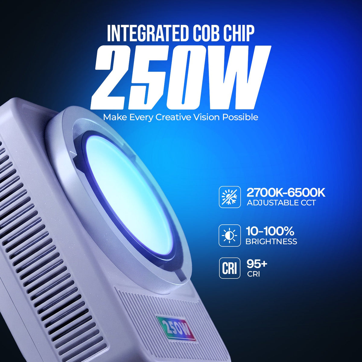 HF-250W RGB Wonder Series 250W LED Video Light, 2700K-6500K, App Control
