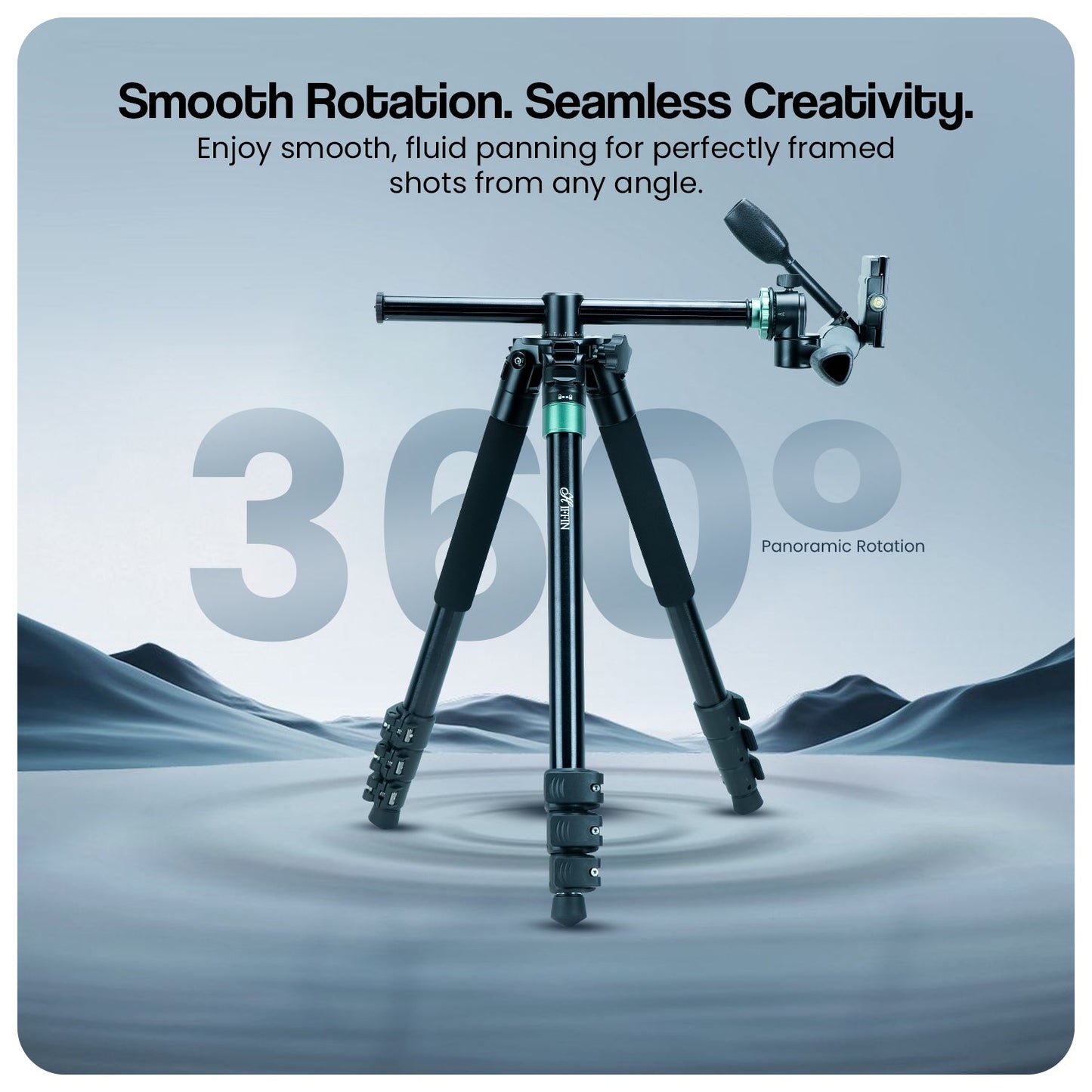 HF-999 Professional Portable Tripod Monopod with 3 Way Pan Head