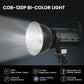COB-120P Professional 120W Bi-Color Video Light for Studio Film Recording, 3200K-5600K Dimmable with Remote Control