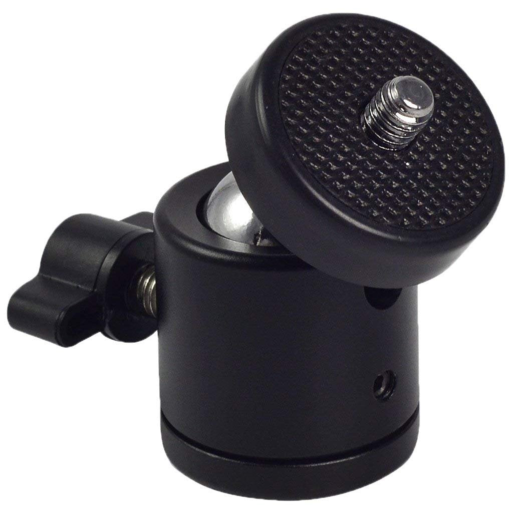 HIFFIN® Swivel Mini Ball Head 1/4" Screw 360 Degree Aluminum Alloy Body Rotating Swivel Mini Tripod Ball Head with 1/4" Screw Thread Base Mount for Lighter DSLR Camera Camcorder