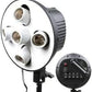 HIFFIN® 5 in 1 E27 Combo Photo Studio Bulb Holder Base Socket Lamp Bulb Holder Adapter for Photo Video Studio Softbox Video Light - Black