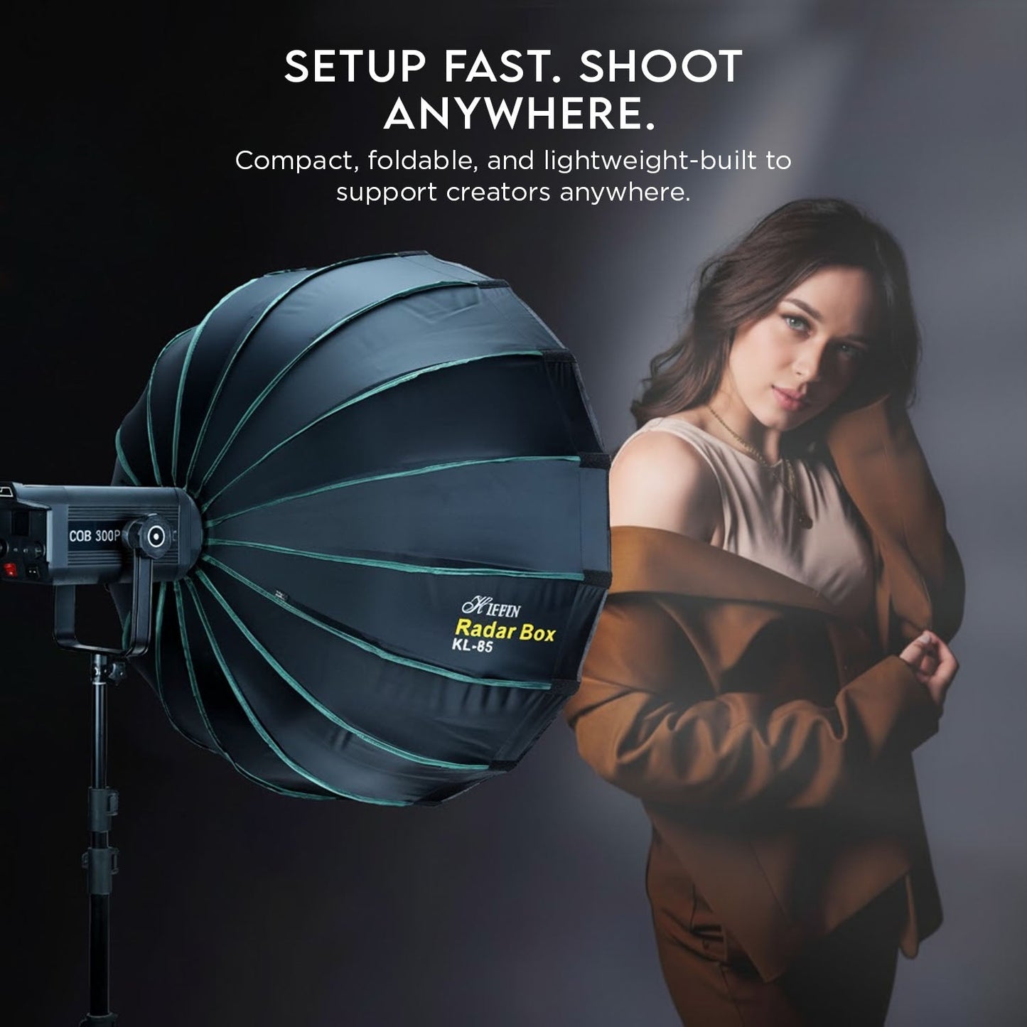 KL-85 (85cm) Octagonal Softbox, Bowens Mount with Grid, 2x Diffusers, Beauty Dish.
