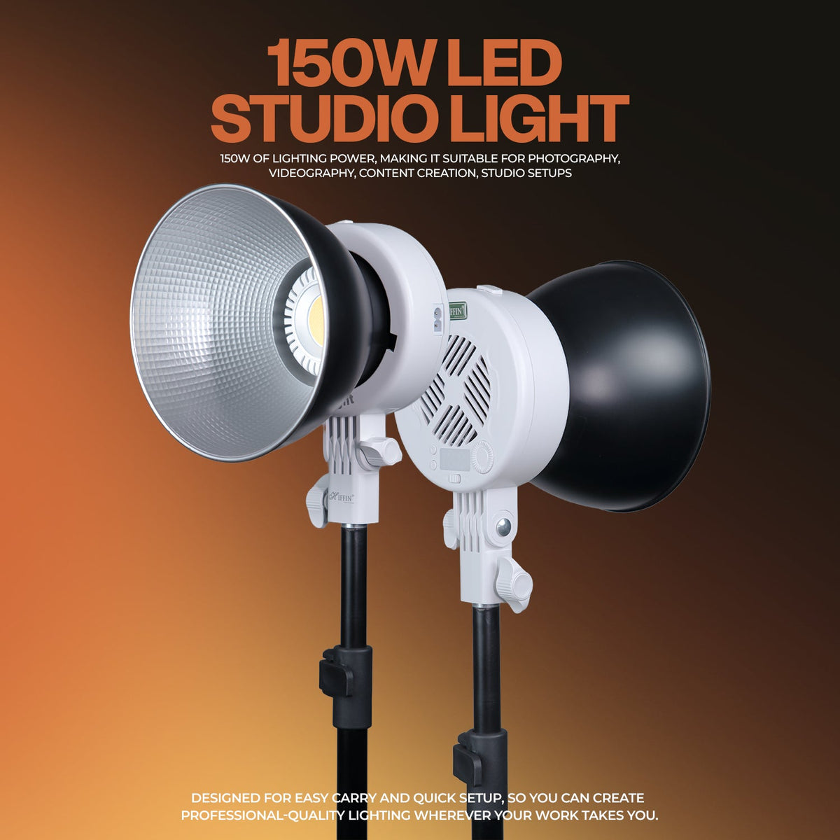 I Light 150W LED Studio Light, 2700K-6500K CCT, CRI 95+, App Control