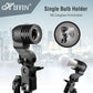 HIFFIN® E27 Studio Single Holder KIT Umbrella White + Studio Light Stand 9 FT+ Umbrella and Bulb Holder E27 Single Holder kit Mark IV (4 Single Holder,4 Light Stand 9FT,4 Umbrella, 4 18 WT LED Blub)