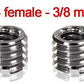 HIFFIN® Metal 1/4" to 3/8" Tripod Convert Screw Adapter 3/8" to 1/4" Reducer Bushing Convert Screw Adapter for Tripod Monopod Ballhead Stand and Video Light DSLR SLR (Pack of 5)