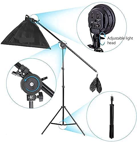 HIFFIN® 5 PRO Quadlux Mark III Soft Led Still & Video Light Softbox 3 Point Lighting Kit with Backdrop Stand, 9x10ft Photo Video Studio Muslin 1 x Curtain Black | Stand Backdrop Support System Kit