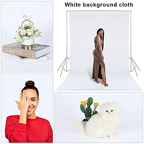 HIFFIN® 8x12 ft Blue|White|Gray Screen, Photography Backdrop Background with 2 Clip, Chromakey Panel for Photo Backdrop Video Studio, Muslin Background Screen