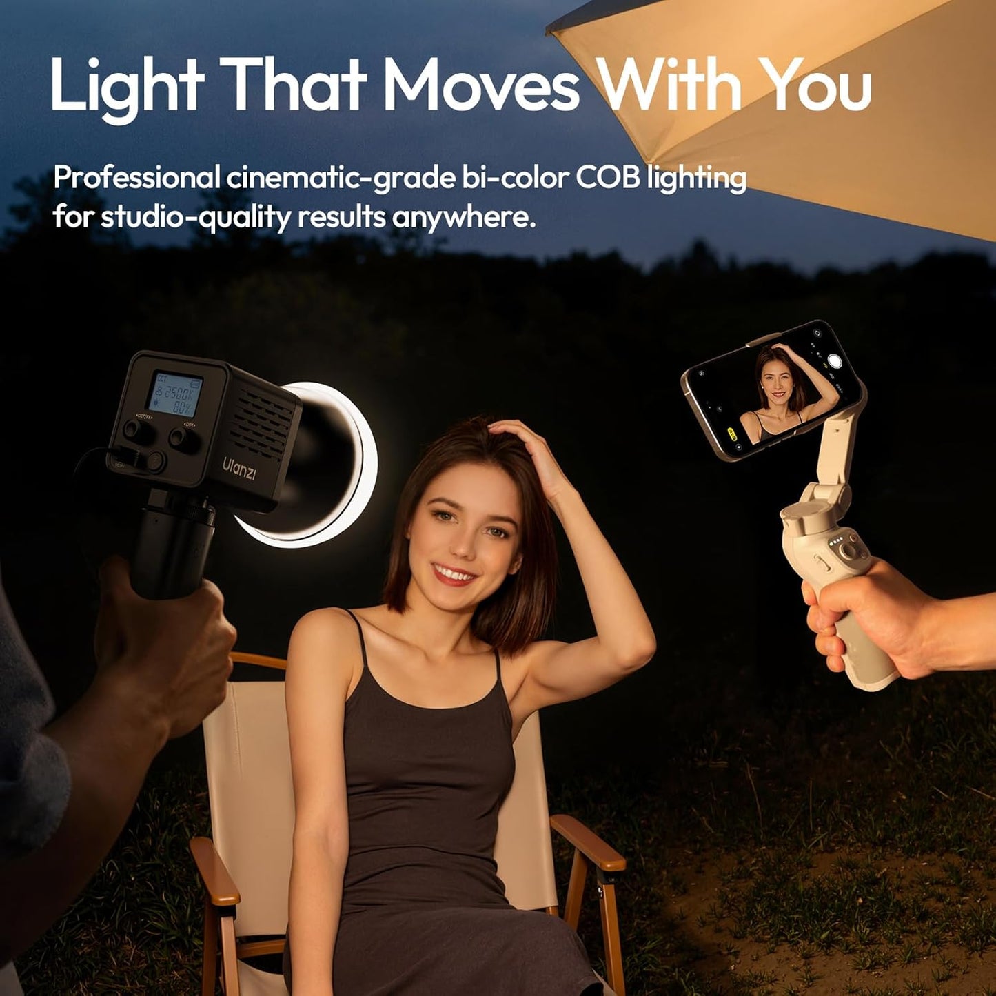 ULANZI C60 60W Bi-Color COB LED Light 2500-6500K CRI95+ Mini Bowens