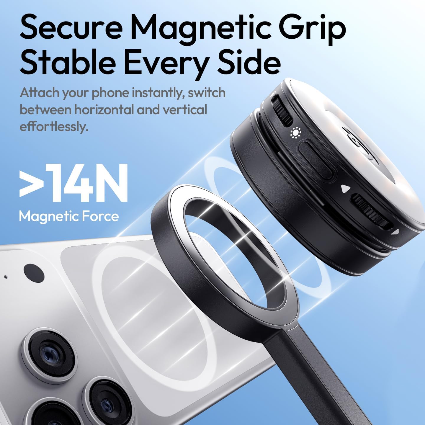 ULANZI SK-21 71'' Magnetic Selfie Stick Tripod w Remote, Auto Open