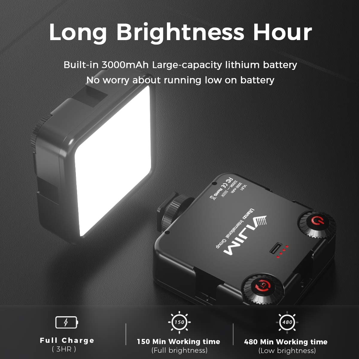 ULANZI VL-81 3000mAh Bi-Color LED Video Light w/ Softbox, CRI95 Rechargeable