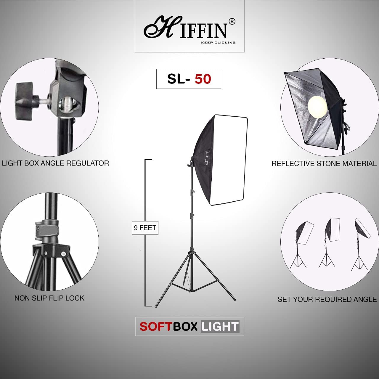 SL50 Pro Soft LED Light Softbox Kit for YouTube, Studio & Photography (With Boom)