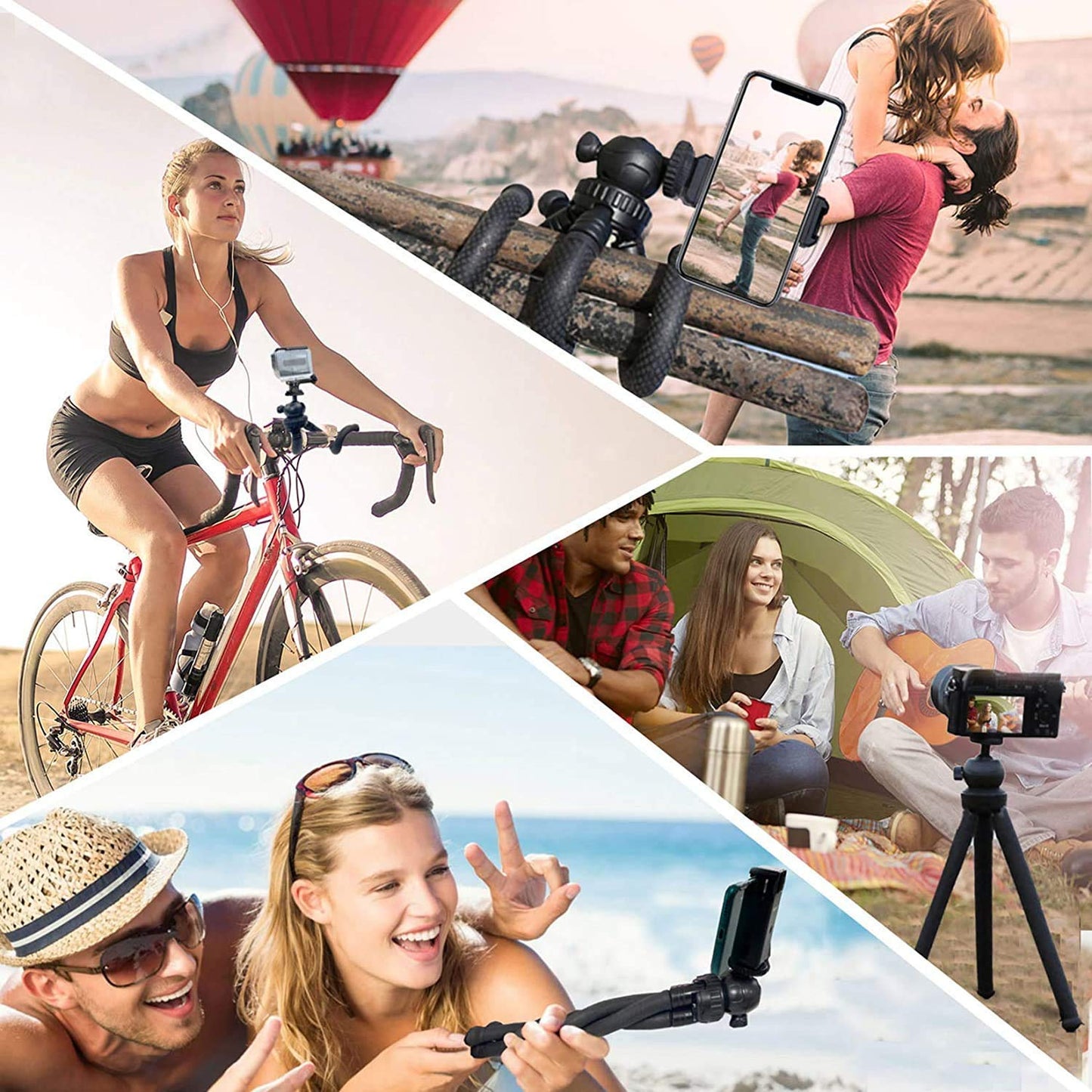 HIFFIN Flexible Gorillapod Tripod with 360° Rotating Ball Head Tripod for All DSLR Cameras(Max Load 2.5 kgs) & Mobile Phones + Free Heavy Duty Mobile Holder(Black) 304.8MM (12 Inch, Black)