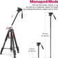 ULANZI VT-02 Metal Tripod – Heavy Duty Portable, Adjustable for DSLR/Phones
