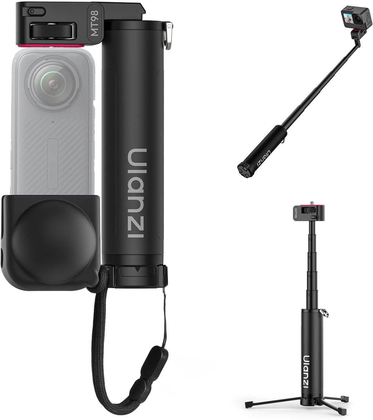 ULANZI MT98 2-in-1 Selfie Stick & Tripod for Action Camera, 1/4'' Mount