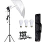 HIFFIN® E27 Studio Triple Holder KIT Mark I Umbrella White + Studio Light Stand 9 FT+ Umbrella and Bulb Holder Kit (1 Triple Holder,1 Light Stand 9FT,1 Umbrella, 3 20 W LED Bulb 1 Bag)