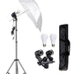 HIFFIN E27 STUDIO DOUBLE  HOLDER KIT UMBRELLA WHITE + STUDIO LIGHT STAND 2.7432M (9 FT)+ UMBRELLA AND BULB HOLDER KIT SET OF 1 (1 SINGLE HOLDER,1 LIGHT STAND 9FT,1 UMBRELLA, 1 18 WT LED BLUB)