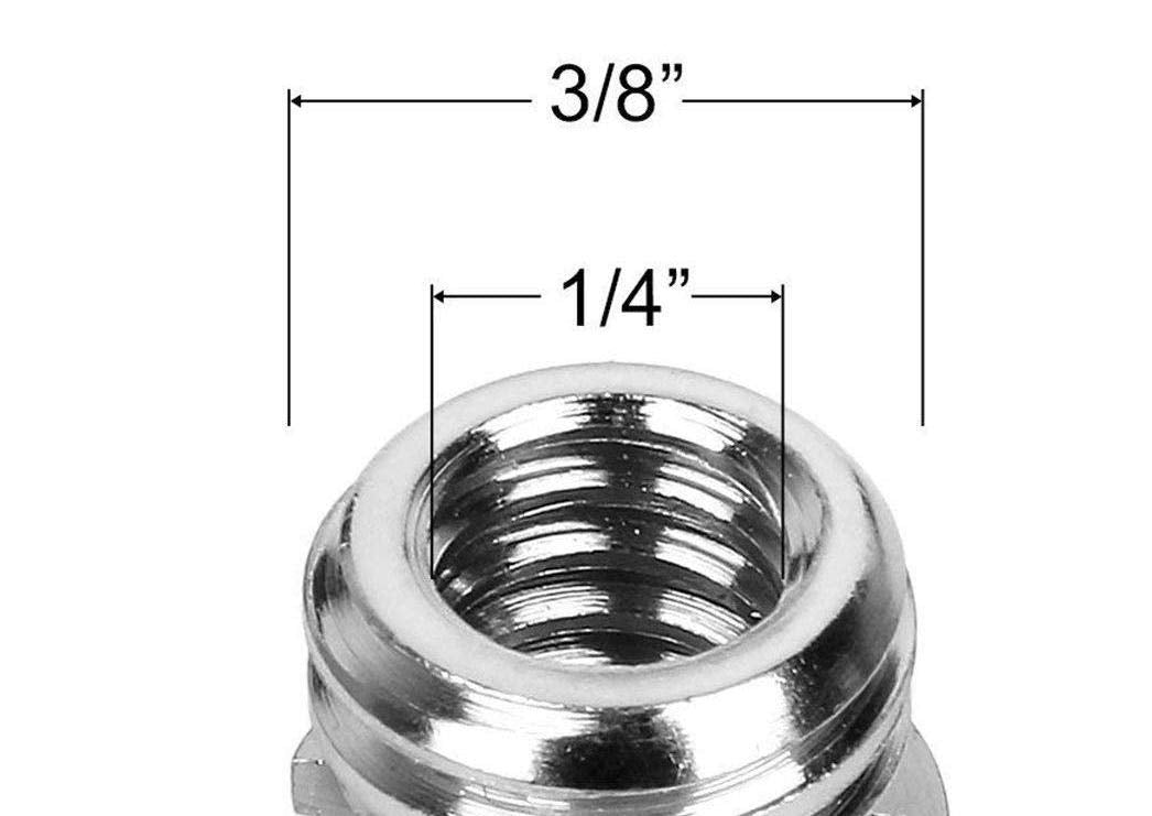 HIFFIN® Metal 1/4" to 3/8" Tripod Convert Screw Adapter 3/8" to 1/4" Reducer Bushing Convert Screw Adapter for Tripod Monopod Ballhead Stand and Video Light DSLR SLR (Pack of 2)