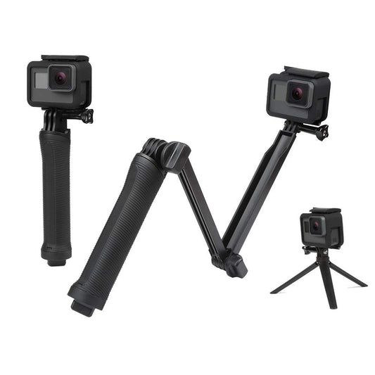 HIFFIN® 3-Way Monopod Grip Arm Tripod Foldable Selfie Stick, Stabilizer Mount Holder for GoPro Hero 9/8/7/6/5, SJCAM SJ6, SJ7, SJ5000,
