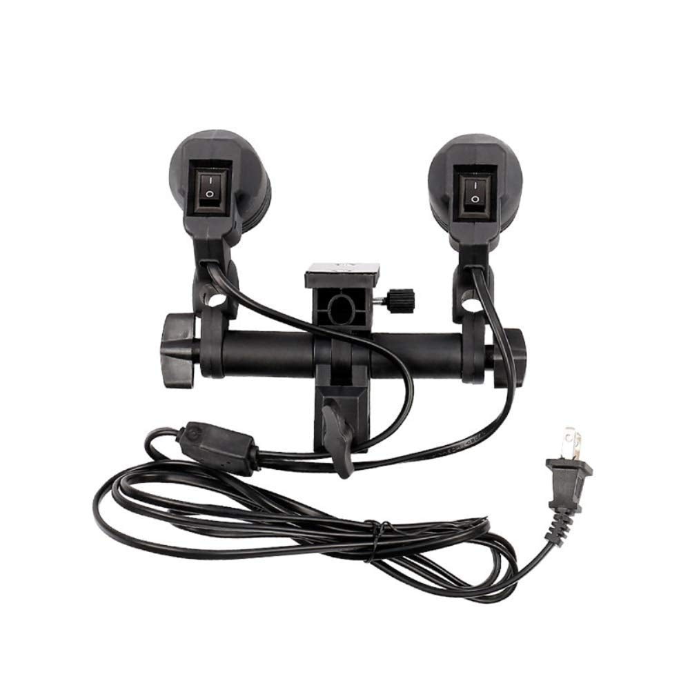 HIFFIN® Branded E27 Double Light Combo Socket with Light Stand Swivel Mount & Umbrella Holder for Photography, Film, & Video Studio