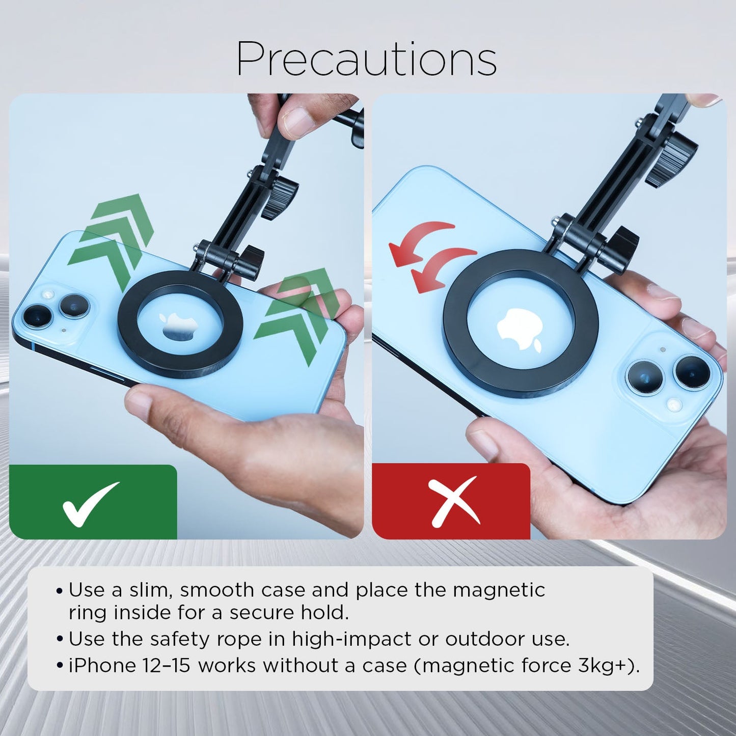 Magnetic Neck & Chest Mount | 360° POV Vlog Holder with Quick-Release Grip, IPhone & Android