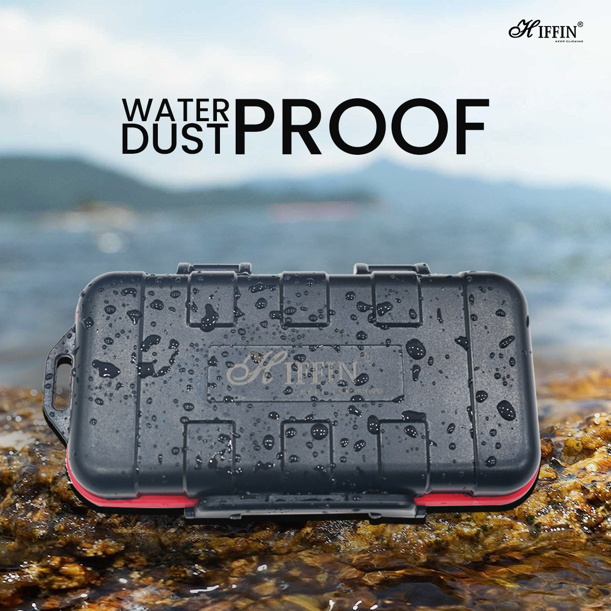 HIFFIN HMC-850 Camera Battery and Memory Card Organizer - Store and Protect 2Pcs Camera Batteries and 14 Memory Cards (4 SD Cards + 8TF Cards + 2CF/XQD Cards) with Ease