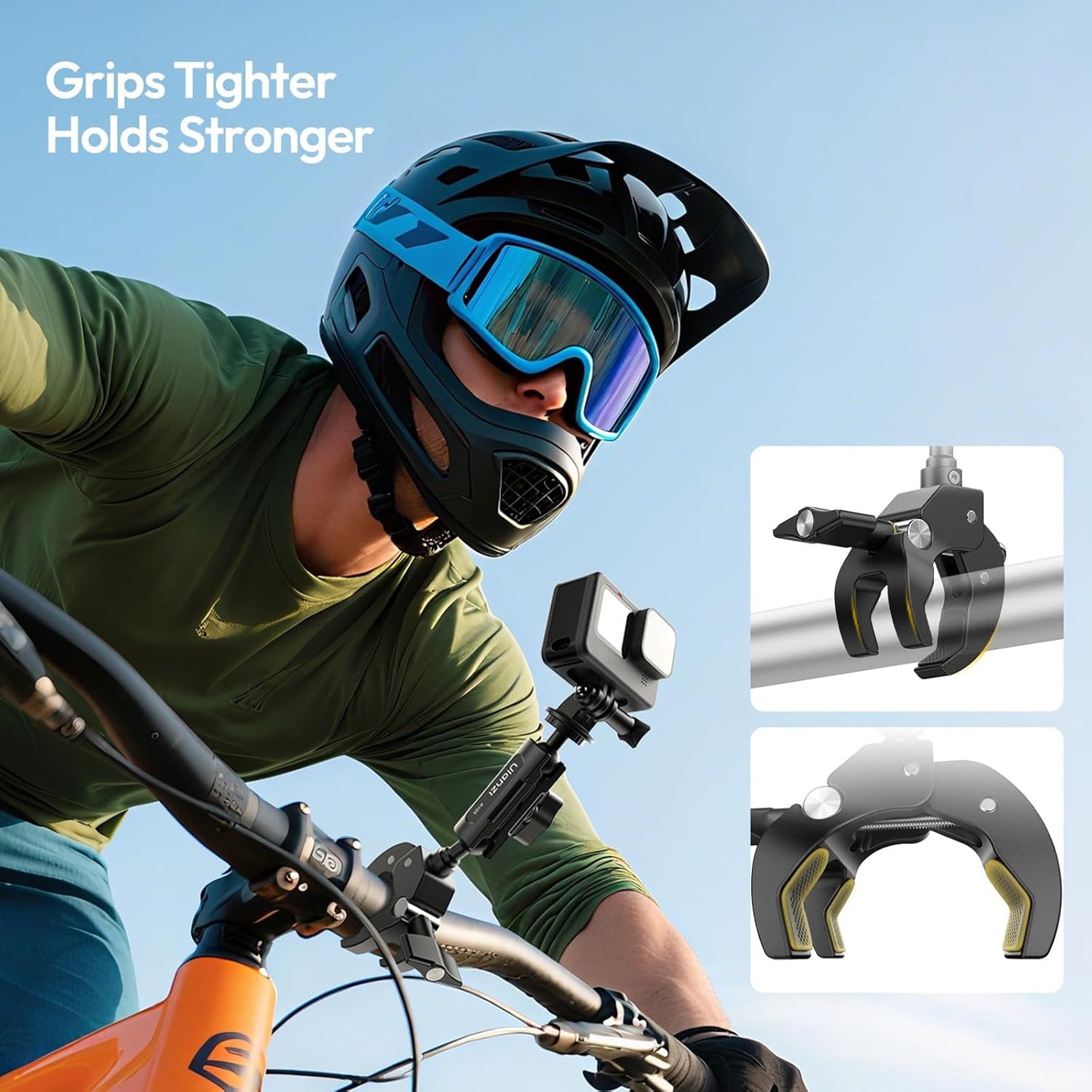 ULANZI R105 Super Clamp with 360° Dual Ballhead Arm, Y-Claw Mount for GoPro, Insta360, DJI