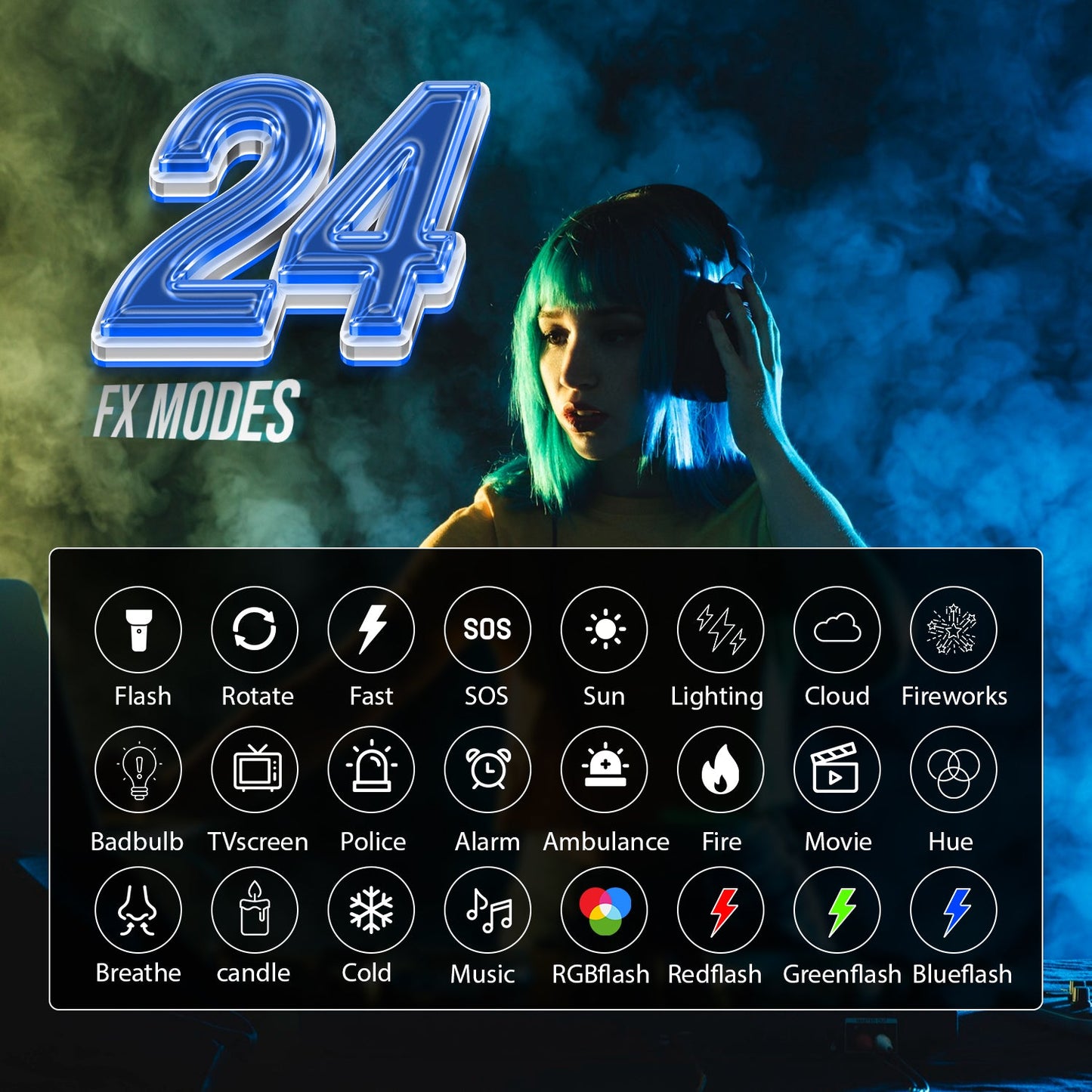 60 Watt RGB Portable Light |2500K-6500K | 26800mAh Battery | CRI 95+ | 24 Effects