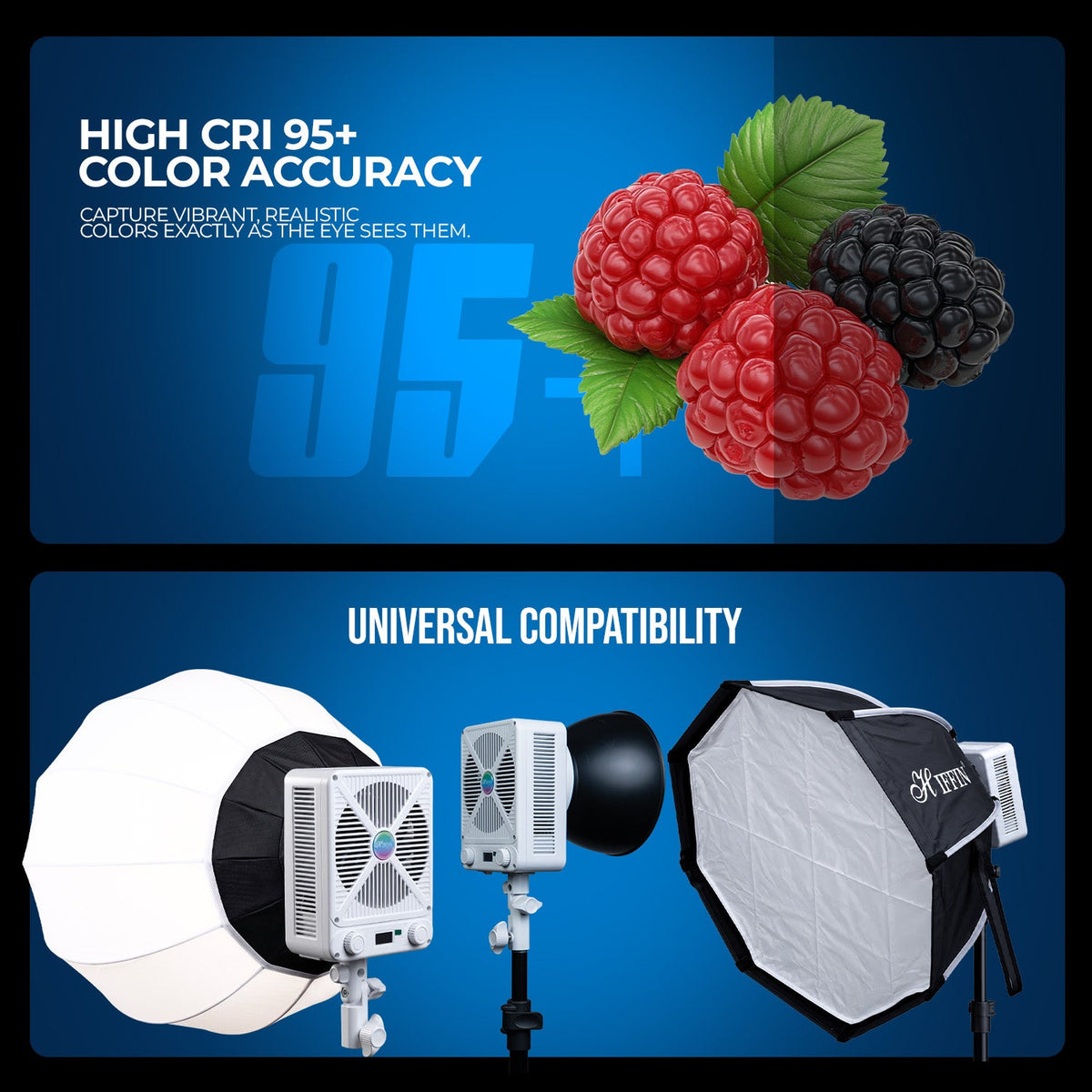 HF-250W RGB Wonder Series 250W LED Video Light, 2700K-6500K, App Control