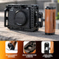HF-096 Wooden Camera Cage Handle Grip with Cold Shoe & 1/4"-20 Mount