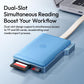 ULANZI DC01 SD TF Card Case USB-C Reader 312MB/s UHS-II Magnetic Aluminum Black/Blue